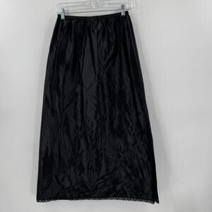 Vintage Lorraine Black maxi slip skirt